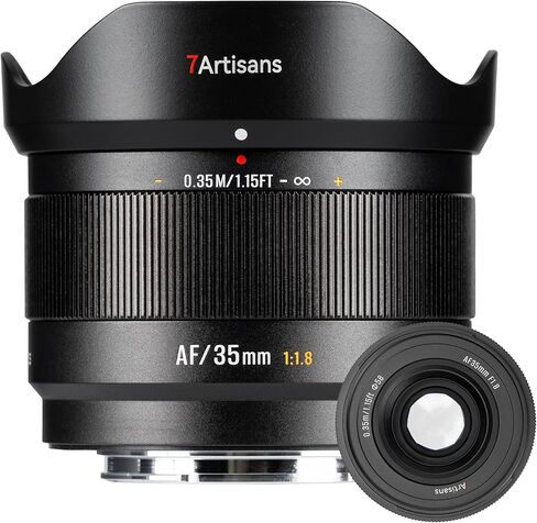 7artisans AF 35mm f1.8 APS-C Prime Lens for Sony E Mount LITE Series 181g Auto Manual Focus STM Camera Lens,Face/Eye Recognition for Humanistic/Portraiture/Street Photography (for Sony E Mount) in Kuwait