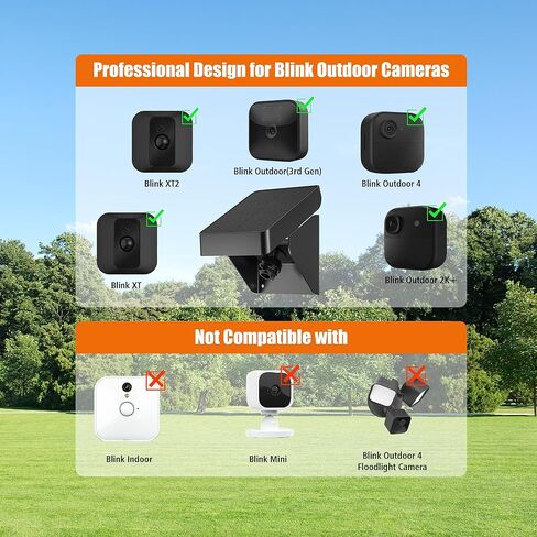 Solar Panel for Blink Outdoor 2K+/4(4th Gen)/(3rd Gen) XT3 and XT2/XT Camera, Solar Panel Charger Mount for Blink Camera with Built-in Battery, Waterproof, Adjustable Angle(Camera not Included) in Kuwait