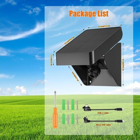 Solar Panel for Blink Outdoor 2K+/4(4th Gen)/(3rd Gen) XT3 and XT2/XT Camera, Solar Panel Charger Mount for Blink Camera with Built-in Battery, Waterproof, Adjustable Angle(Camera not Included) in Kuwait
