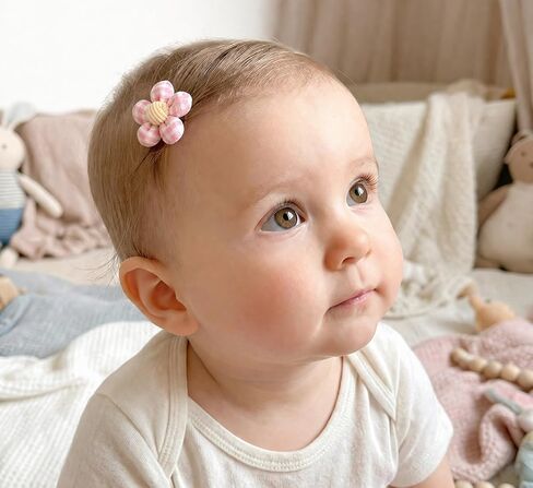 Baby Girl Hair Clips Non Slip for Thin to Thick Hair - No Damage Soft Barrettes for Newborn Infant Toddler - Cute Cartoon Hair Accessories Set (Pink) in Saudi Arabia
