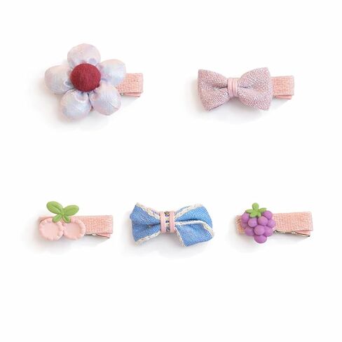 Baby Girl Hair Clips Non Slip for Thin to Thick Hair - No Damage Soft Barrettes for Newborn Infant Toddler - Cute Cartoon Hair Accessories Set (Pink) in Saudi Arabia