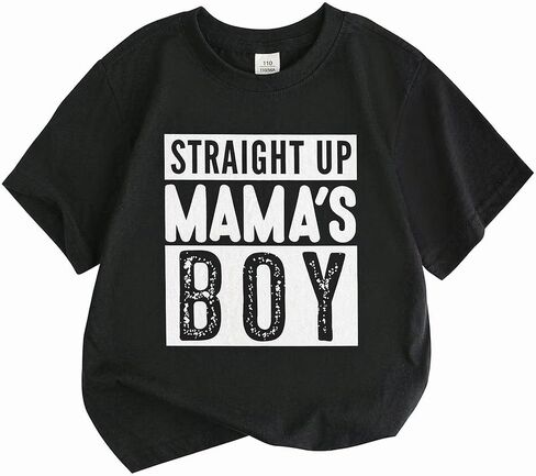 Mama’s Boy Shirt for Toddler Boys Baby Boy Letter Print Shirts Cotton Short Sleeve Tops Kids Funny Summer Tees in Kuwait
