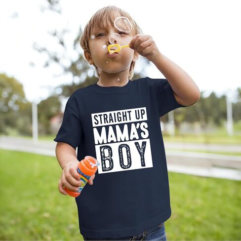 قميص Mama's Boy للأطفال الصغار الأولاد والبنات قمصان مطبوعة بأحرف قطنية بأكمام قصيرة وقمصان صيفية مضحكة للأطفال in Kuwait