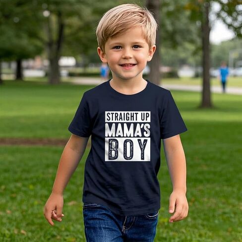 قميص Mama's Boy للأطفال الصغار الأولاد والبنات قمصان مطبوعة بأحرف قطنية بأكمام قصيرة وقمصان صيفية مضحكة للأطفال in Kuwait