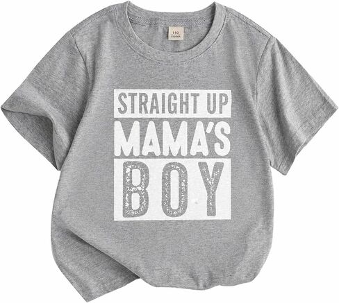 قميص Mama's Boy للأطفال الصغار الأولاد والبنات قمصان مطبوعة بأحرف قطنية بأكمام قصيرة وقمصان صيفية مضحكة للأطفال in Kuwait