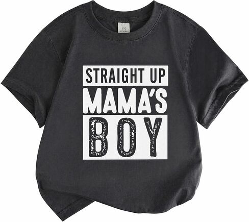 قميص Mama's Boy للأطفال الصغار الأولاد والبنات قمصان مطبوعة بأحرف قطنية بأكمام قصيرة وقمصان صيفية مضحكة للأطفال in Kuwait