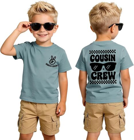 Cousin Crew Shirts for Kids Toddler Boy Big Cousin T-Shirt Funny Graphic Tee Summer Short Sleeve Casual Tops 2-8Y in Saudi Arabia