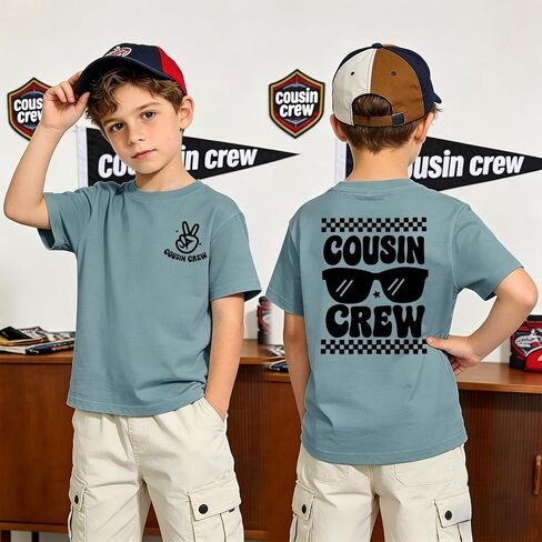 Cousin Crew Shirts for Kids Toddler Boy Big Cousin T-Shirt Funny Graphic Tee Summer Short Sleeve Casual Tops 2-8Y in Saudi Arabia