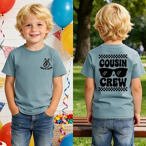 Cousin Crew Shirts for Kids Toddler Boy Big Cousin T-Shirt Funny Graphic Tee Summer Short Sleeve Casual Tops 2-8Y in Saudi Arabia