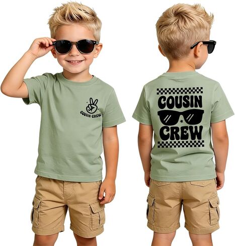 Cousin Crew Shirts for Kids Toddler Boy Big Cousin T-Shirt Funny Graphic Tee Summer Short Sleeve Casual Tops 2-8Y in Kuwait