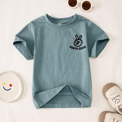 Cousin Crew Shirts for Kids Toddler Boy Big Cousin T-Shirt Funny Graphic Tee Summer Short Sleeve Casual Tops 2-8Y in Saudi Arabia