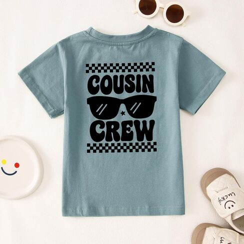 Cousin Crew Shirts for Kids Toddler Boy Big Cousin T-Shirt Funny Graphic Tee Summer Short Sleeve Casual Tops 2-8Y in Saudi Arabia