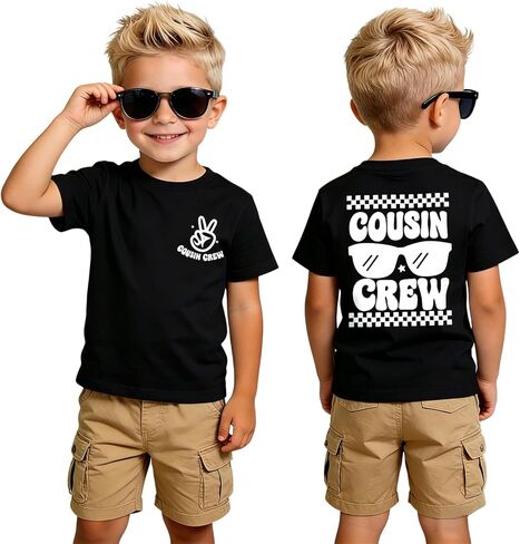 Cousin Crew Shirts for Kids Toddler Boy Big Cousin T-Shirt Funny Graphic Tee Summer Short Sleeve Casual Tops 2-8Y in Saudi Arabia