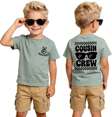 Cousin Crew Shirts for Kids Toddler Boy Big Cousin T-Shirt Funny Graphic Tee Summer Short Sleeve Casual Tops 2-8Y in Saudi Arabia