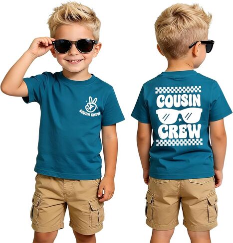 Cousin Crew Shirts for Kids Toddler Boy Big Cousin T-Shirt Funny Graphic Tee Summer Short Sleeve Casual Tops 2-8Y in Saudi Arabia