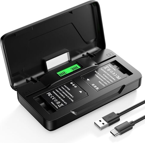 EN-EL12 Battery 2 Pack and USB-C Dual Charger for Nikon Coolpix S9900, S9700, S9500, S9300, AW110, AW130, S70 and More (1500mAh High Capacity) in Kuwait