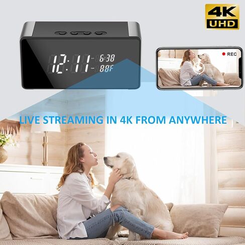 WiFi Security Camera, Full HD 4K/2K/1080P Security Nanny Cam for Home Safety Support 5G&2.4G with Night Vision and Motion Detection, APP Control with SD Storage in Kuwait