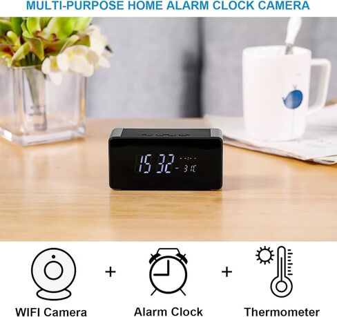 WiFi Security Camera, Full HD 4K/2K/1080P Security Nanny Cam for Home Safety Support 5G&2.4G with Night Vision and Motion Detection, APP Control with SD Storage in Kuwait