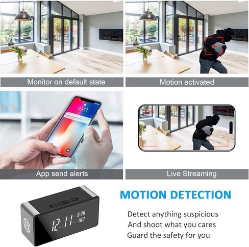 WiFi Security Camera, Full HD 4K/2K/1080P Security Nanny Cam for Home Safety Support 5G&2.4G with Night Vision and Motion Detection, APP Control with SD Storage in Kuwait
