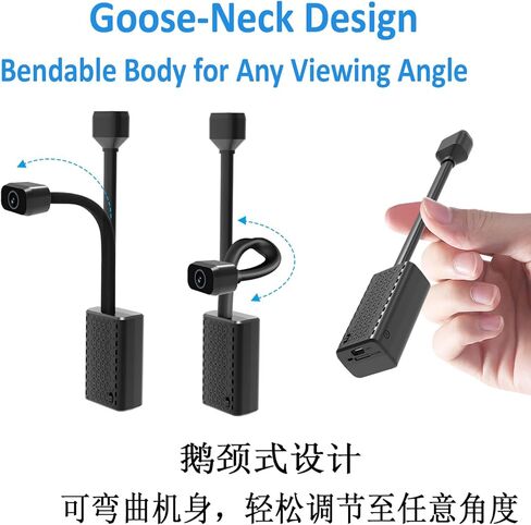 W-G2 Goose-Neck Security Camera, 2K HD Mini Indoor Camera Wireless with Magnetic Mount, Color Night Vision, Built-in Hotspot, Battery-Powered, Motion Detection, Cloud Storage, Phone/PC Monitoring in Kuwait