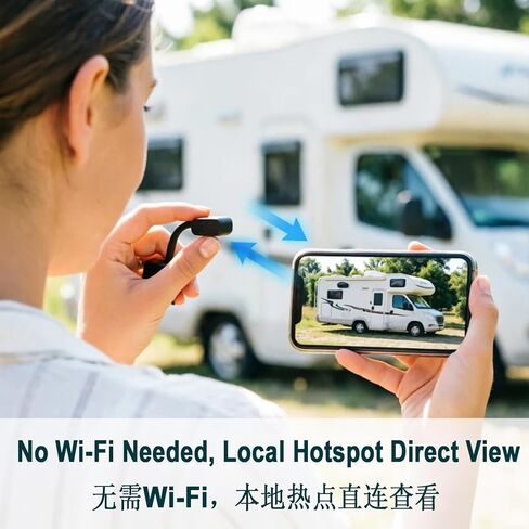 W-G2 Goose-Neck Security Camera, 2K HD Mini Indoor Camera Wireless with Magnetic Mount, Color Night Vision, Built-in Hotspot, Battery-Powered, Motion Detection, Cloud Storage, Phone/PC Monitoring in Kuwait