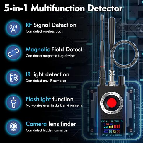 Anti-Spy Hidden Camera Detector Portable Listening Device Detector Camera Finder Professional Privacy Protector in Kuwait