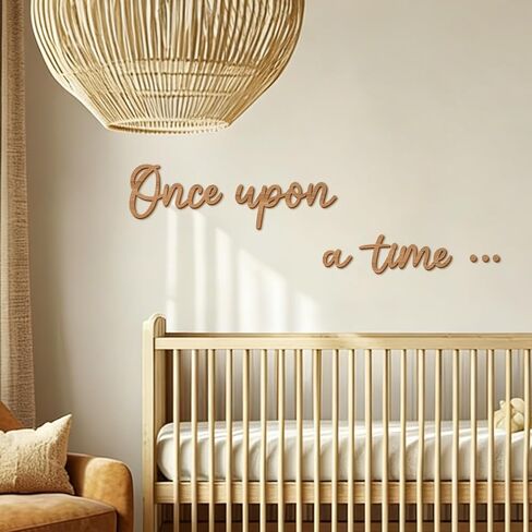 Bnesi Once Upon a Time Wooden Wall Sign Fairytale Nursery Decor Nursery Wall Decor Once Upon a Time Wall Decor Ideal for Fairytale-Themed Nursery & Baby Shower Spaces (Retro) in Saudi Arabia