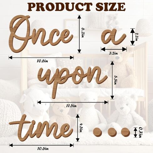 Bnesi Once Upon a Time Wooden Wall Sign Fairytale Nursery Decor Nursery Wall Decor Once Upon a Time Wall Decor Ideal for Fairytale-Themed Nursery & Baby Shower Spaces (Retro) in Saudi Arabia