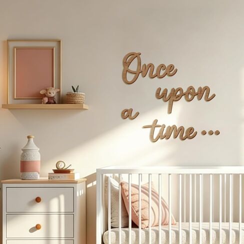 Bnesi Once Upon a Time Wooden Wall Sign Fairytale Nursery Decor Nursery Wall Decor Once Upon a Time Wall Decor Ideal for Fairytale-Themed Nursery & Baby Shower Spaces (Retro) in Saudi Arabia