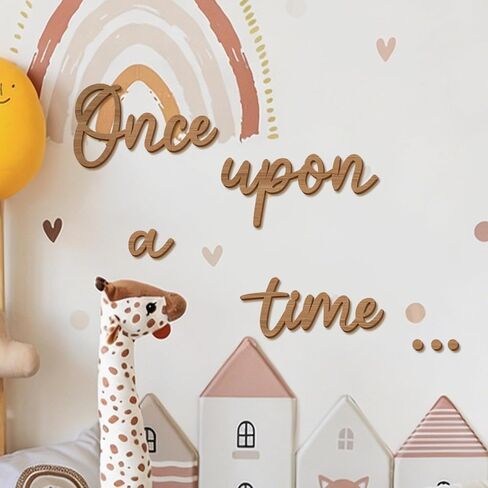 Bnesi Once Upon a Time Wooden Wall Sign Fairytale Nursery Decor Nursery Wall Decor Once Upon a Time Wall Decor Ideal for Fairytale-Themed Nursery & Baby Shower Spaces (Retro) in Saudi Arabia