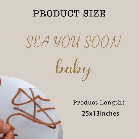 علامة See You So Baby - بيضاء مع نص بني، ديكور حائط معلق، زينة حمام الطفل (ملصق See You قريبًا) in Kuwait