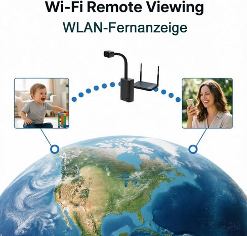 كاميرا مراقبة W-G2 Mini Goose-Neck، كاميرا مراقبة لاسلكية بدقة 2K HD مع حامل مغناطيسي، نقطة اتصال وبطارية مدمجة، رؤية ليلية ملونة، كشف الحركة، تخزين سحابي، مراقبة الهاتف والكمبيوتر in Kuwait