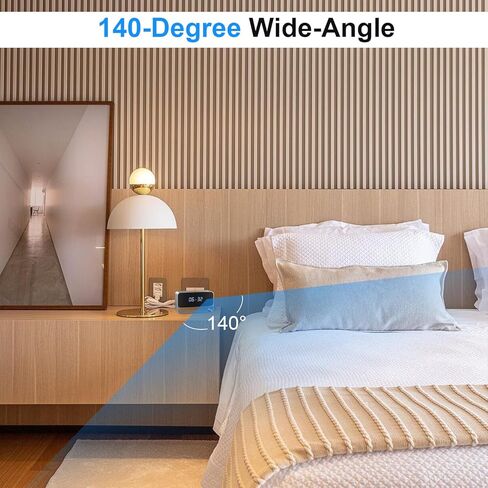 LIBREFLY Mini Wireless Security Camera with Clock Display- Full HD 1080P WiFi Camera - Small Nanny Cam - Night Vision - SD/Cloud Storage in Kuwait