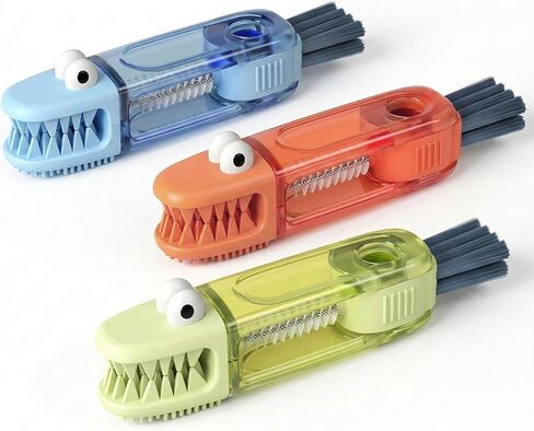 3 in 1 Cup Lid Cleaning Brush, 360° Rotating Bottle Brush for Water Bottles, Multifunctional Crevice Cleaner for Tumblers Kitchen (Crocodile) in Saudi Arabia
