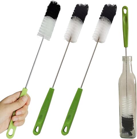 2 Pack 16" Water Bottle Brush for Cleaning, Dokpod Long Handle Bottle Cleaner Brush, Narrow Bottle Scrubber Brush, Hummingbird Feeder Cleaning Brushes, Cup Cleaner Brush, Meat Grinder Brush, for Pipe in Kuwait
