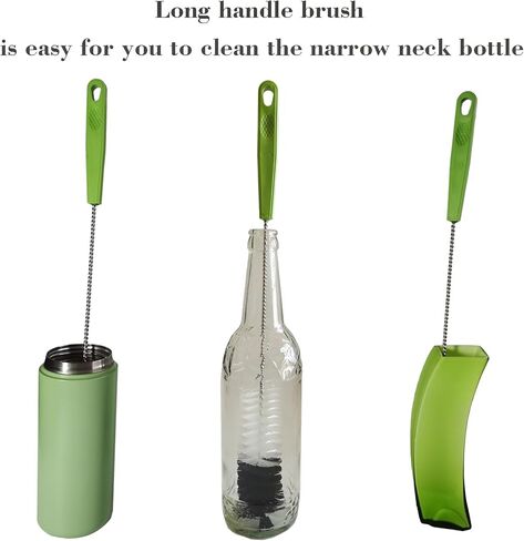 2 Pack 16" Water Bottle Brush for Cleaning, Dokpod Long Handle Bottle Cleaner Brush, Narrow Bottle Scrubber Brush, Hummingbird Feeder Cleaning Brushes, Cup Cleaner Brush, Meat Grinder Brush, for Pipe in Kuwait