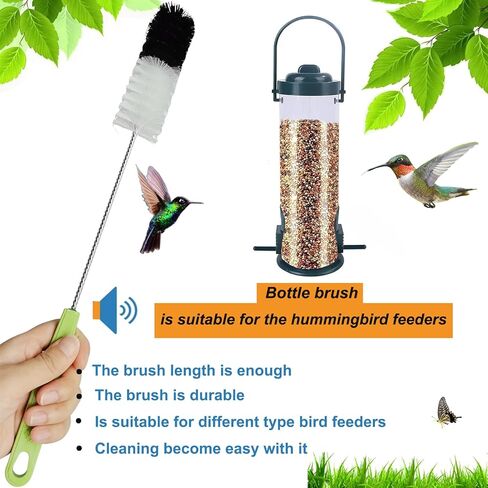 2 Pack 16" Water Bottle Brush for Cleaning, Dokpod Long Handle Bottle Cleaner Brush, Narrow Bottle Scrubber Brush, Hummingbird Feeder Cleaning Brushes, Cup Cleaner Brush, Meat Grinder Brush, for Pipe in Kuwait