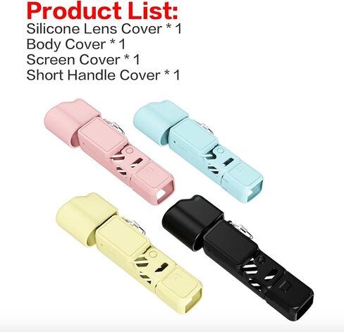 Silicone Case for DJI Osmo Pocket 4, Full Protective Cover with Lens Protector, Anti-Scratch Shockproof Soft Silicone Sleeve Skin, Portable Dustproof Accessories for Osmo Pocket 4 Black in Saudi Arabia