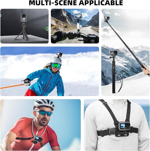 Action 6 Camera Cage Protective Case Metal Frame with Silicone Lens Cap Magnetic Quick Release Mini Tripod Stand, 180° Adjustable Aluminum Tripod Table Mount Desk Base Accessories in Kuwait