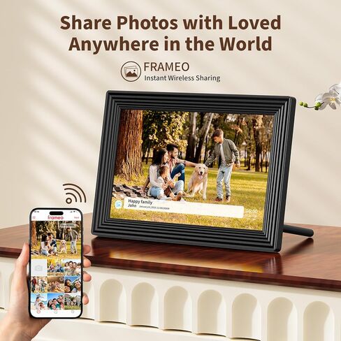 Digital Picture Frame,10.1 Inch Frameo Digital Photo Frame, 1280x800 IPS LCD Touch Screen,16GB, Supports SD Cards,Share Happy Moments Instantly via Frameo App from Anywhere,Best Gifts for Your Loves in Kuwait