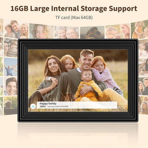 Digital Picture Frame,10.1 Inch Frameo Digital Photo Frame, 1280x800 IPS LCD Touch Screen,16GB, Supports SD Cards,Share Happy Moments Instantly via Frameo App from Anywhere,Best Gifts for Your Loves in Kuwait