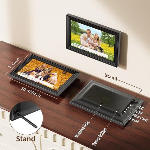 Digital Picture Frame,10.1 Inch Frameo Digital Photo Frame, 1280x800 IPS LCD Touch Screen,16GB, Supports SD Cards,Share Happy Moments Instantly via Frameo App from Anywhere,Best Gifts for Your Loves in Kuwait