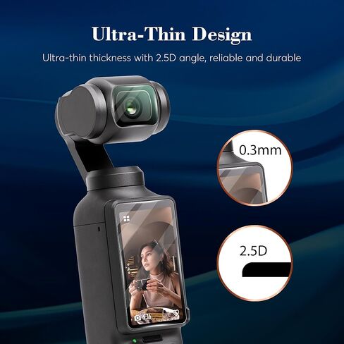 واقي شاشة للعدسة لجيب DJI Osmo Pocket 4/3 &Xtra Muse (8 عبوات)، جيب 4 ملحقات واقي شاشة من الزجاج المقسى شاشة OLED، فائقة الدقة، صلابة 9H، حماية كاملة، مقاومة للخدش in Kuwait