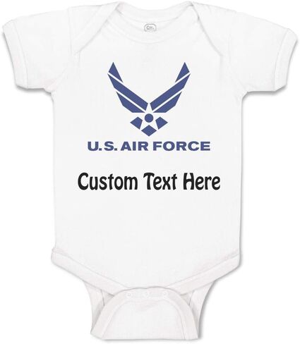 Cute Rascals Custom Baby Bodysuit U.S Air Force Funny Boy & Girl Baby Clothes Cotton A White Personalized Text Here 18 Months in Kuwait