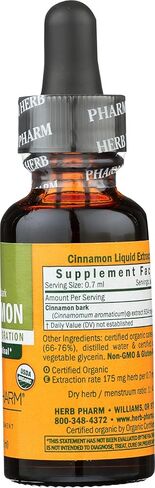Herb Pharm Certified Organic Cinnamon Liquid Extract for Cardiovascular and Circulatory Support - 1 Ounce in Saudi Arabia