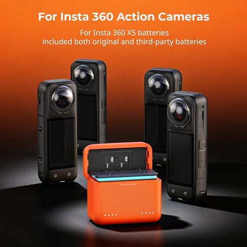 SmallRig Battery Charger for Insta360 X5, 80 Mins Rapid Charging, 2-Channel Camera Battery Charger with 2 TF Card Slots, LED Indicators, Lightweight for Insta360 X5 Accessories in Kuwait