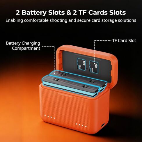 SmallRig Battery Charger for Insta360 X5, 80 Mins Rapid Charging, 2-Channel Camera Battery Charger with 2 TF Card Slots, LED Indicators, Lightweight for Insta360 X5 Accessories in Kuwait
