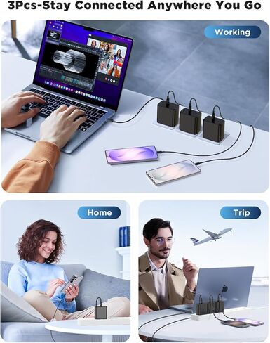 for iPhone 15 16 Charger Fast Charging, 2Pack Dual Port QC+PD USB C Wall Charger Block with 4Pack USB C Cable 6ft iPhone16 15 Charger Cord for iPhone16 15/15 Plus/15 Pro/15 Pro Max, iPad Pro,Samsung in Saudi Arabia