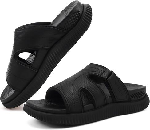 KuaiLu Womens Fashion Orthopedic Walking Thick Sandals Comfort Arch Support Relief Plantar Fasciitis Cushion Recovery Summer Slides Slip On Yoga Mat Open Toe Faux Leather in Saudi Arabia