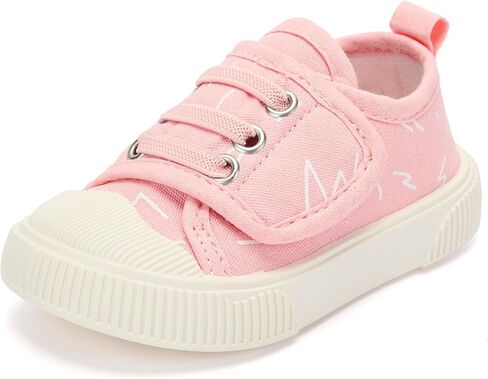BACSAC Toddler Shoes Boys & Girls - Comfortable Tennis Walking Sneakers with Adjustable Hook and Loops Athletic Running Non Slip Casual Canvas Shoe in Kuwait